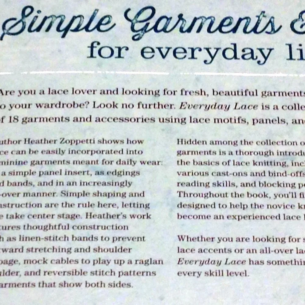 New craft book, everyday lace knitting projects